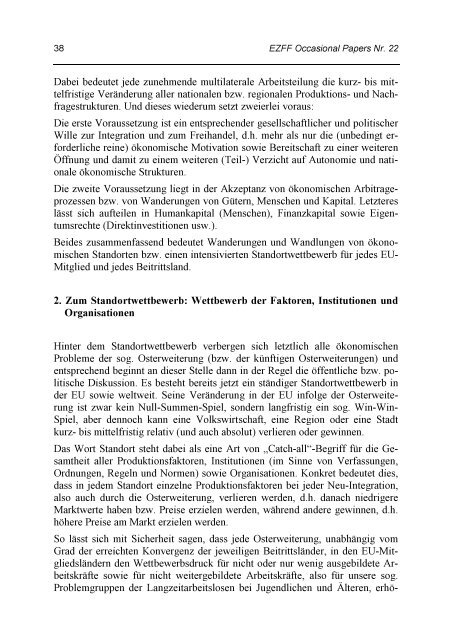 Die Osterweiterung der Euopaeischen Union (OcP 22) - UniversitÃ¤t ...