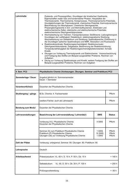 modulhandbuch bachelorstudiengang chemie - UniversitÃ¤t TÃ¼bingen