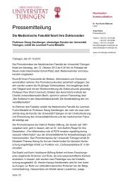 Pressemitteilung - Universität Tübingen