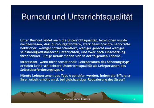 Belastung und Burnout Ausgangslage