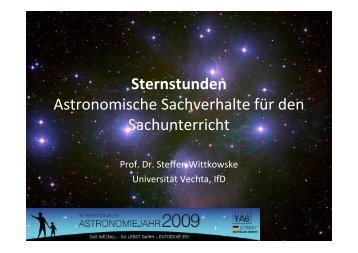 Sternstunden Astronomische Sachverhalte für ... - Universität Vechta
