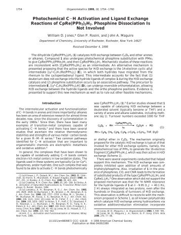 Organometallics, 1999, 18, 1754-1760 - Chemistry - University of ...