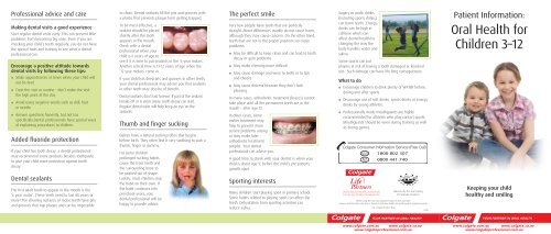 Download the Oral Health for Children 3-12 Brochure