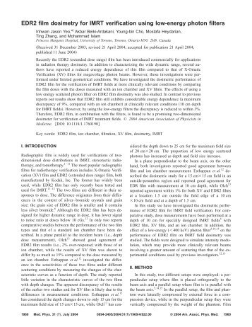 EDR2 film dosimetry for IMRT verification using low-energy photon ...