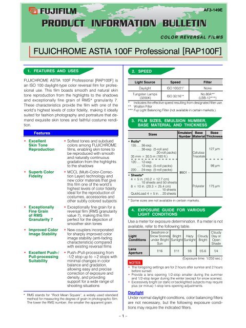 FUJICHROME ASTIA 100F Professional [RAP100F] - Wittner ...