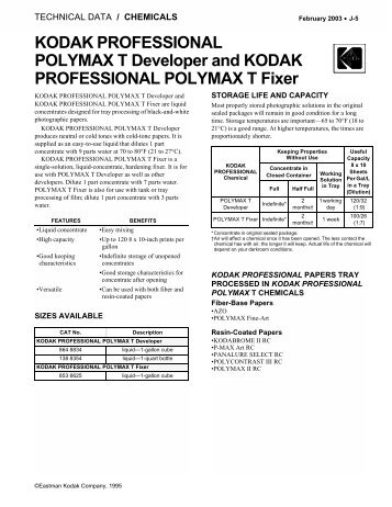 KODAK PROFESSIONAL POLYMAX T Developer and KODAK ...