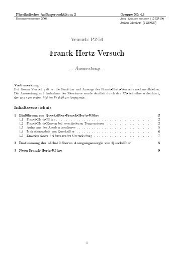 Franck-Hertz-Versuch