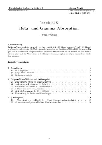 Beta- und Gamma-Absorption