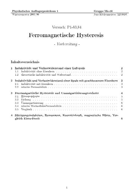 Ferromagnetische Hysteresis