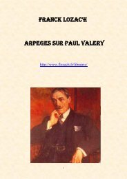 FRANCK LOZAC'H ARPEGES SUR PAUL VALERY