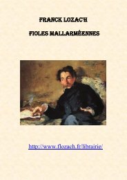 FRANCK LOZAC'H fioles mallarméennes http://www.flozach.fr/librairie/