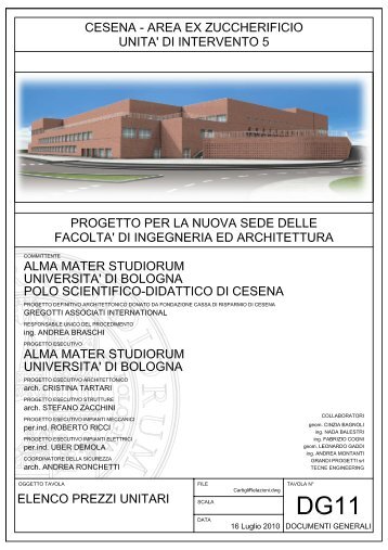 DG11 - Elenco Prezzi Unitari - UniversitÃ  di Bologna