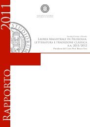 Filologia, letteratura e tradizione classica - UniversitÃ  di Bologna