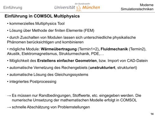 EinfÃ¼hrung in moderne Simulationstechniken Thermalsimulation ...