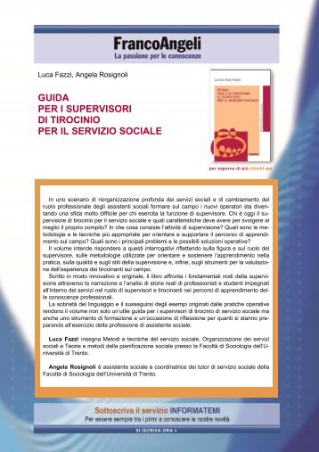 guida per i supervisori di tirocinio per il servizio sociale