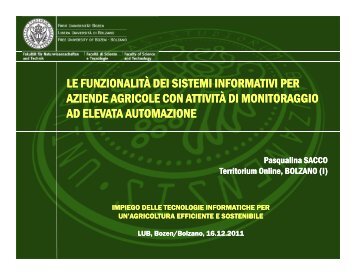 le funzionalitÃ  dei sistemi informativi per aziende agricole con ...