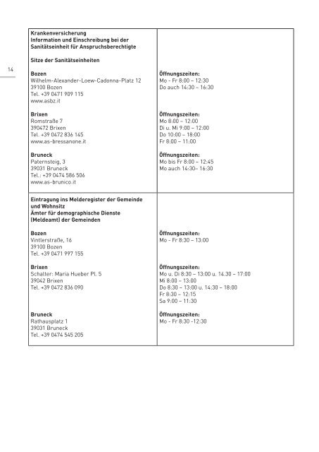 Erste Schritte in Südtirol - Freie Universität Bozen