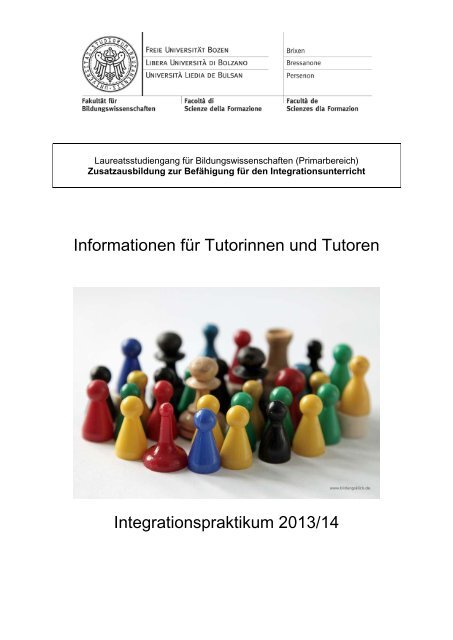 Informationen für Tutorinnen und Tutoren - Freie Universität Bozen