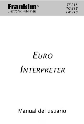 EURO INTERPRETER - Franklin Electronic