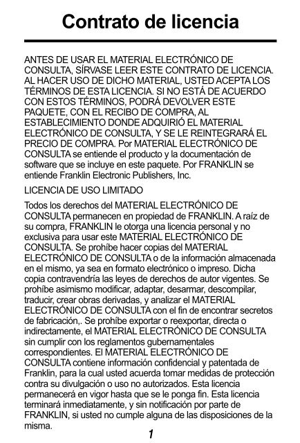 EURO INTERPRETER - Franklin Electronic