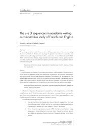 The use of sequencers in academic writing - Université de Caen ...