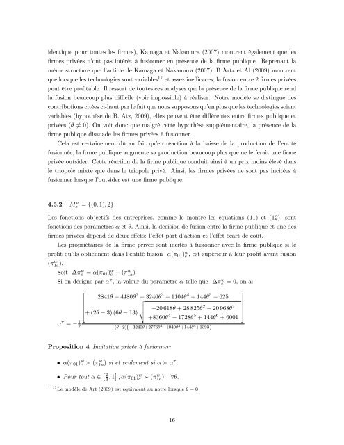 profitabilite des fusions dans un oligopole mixte asymetrique1