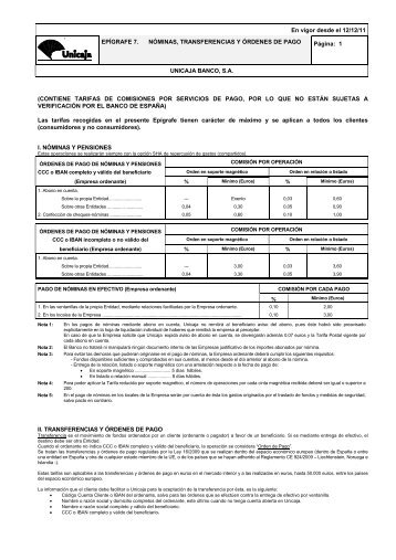 II.1. Transferencias y Ã³rdenes de pago emitidas - Unicaja