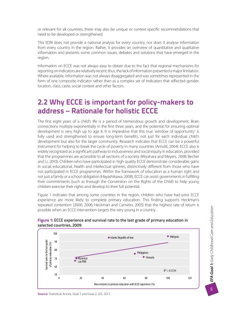 EFA Goal 1: Early childhood care and education; Asia ... - Unicef