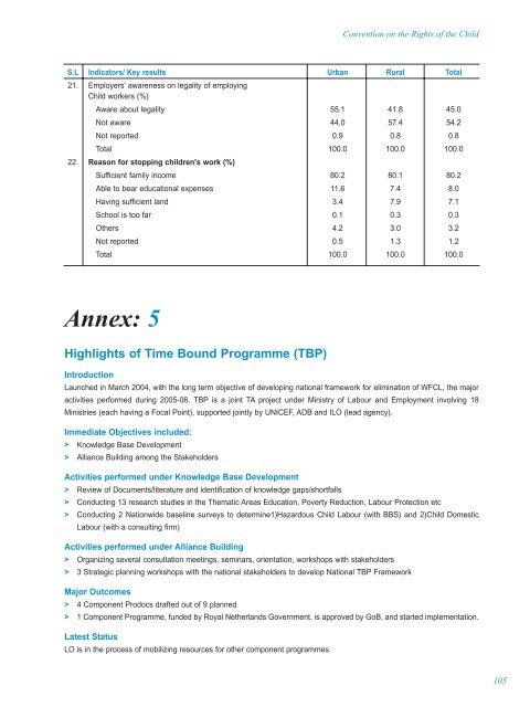 Third and Fourth Periodic Report on CRC - Unicef