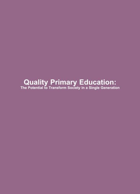 Quality Primary Education: - Unicef