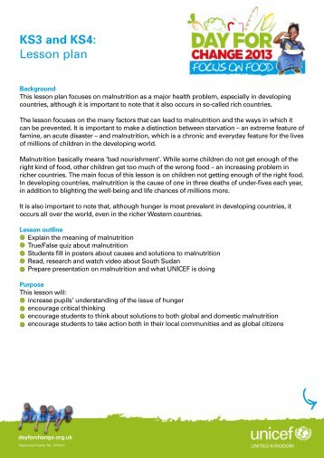 KS3 and KS4: Lesson plan - Unicef UK