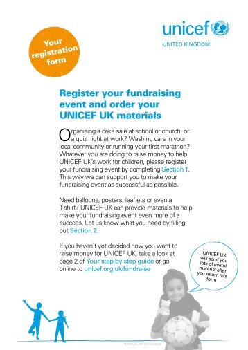 Fundraising materials order form - Unicef UK