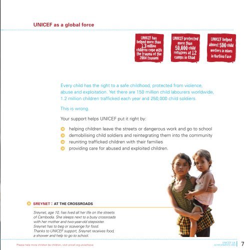 UNICEF UK Achievements 2009