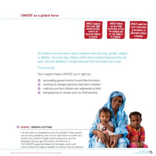 UNICEF UK Achievements 2009