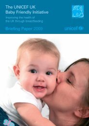 The UNICEF UK Baby Friendly Initiative Briefing Paper 2009