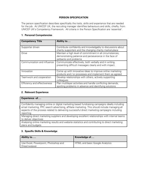 Reporting to: Digital Marketing M - Unicef UK