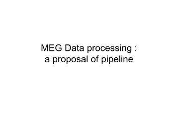 MEG Data processing : a proposal of pipeline