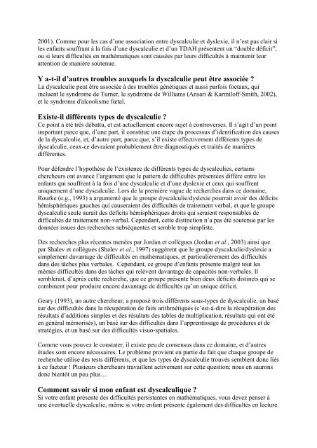 Guide des Ressources sur la Dyscalculie - INSERM-CEA Cognitive ...