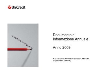 Documento di Informazione Annuale Anno 2009 - UniCredit Group