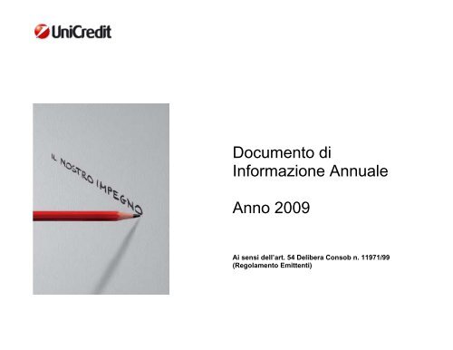 Documento di Informazione Annuale Anno 2009 - UniCredit Group