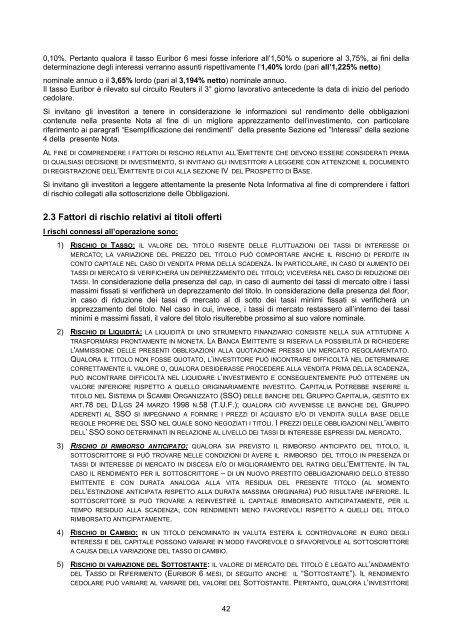 PROSPETTO DI BASE CAPITALIA S.P.A. II ... - UniCredit Group