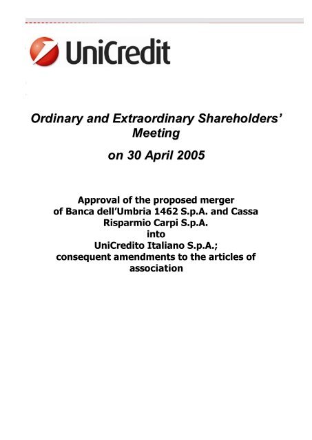Ordinary and Extraordinary Shareholders ... - UniCredit Group