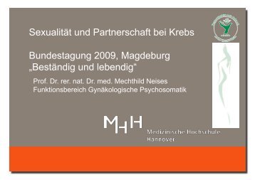 Sexualität und Partnerschaft bei Krebs Bundestagung 2009 ...