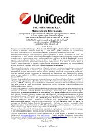 UniCredito Italiano SpA Memorandum Informacyjne - UniCredit Group