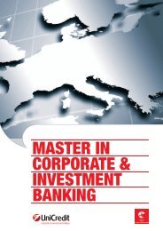 Brochure Master in Corporate & Investment Banking - UniCredit Group