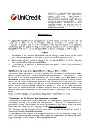 NOTICE OF CALL The Special Meeting of ... - UniCredit Group