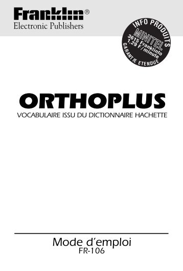 ORTHOPLUS - Franklin Electronic Publishers