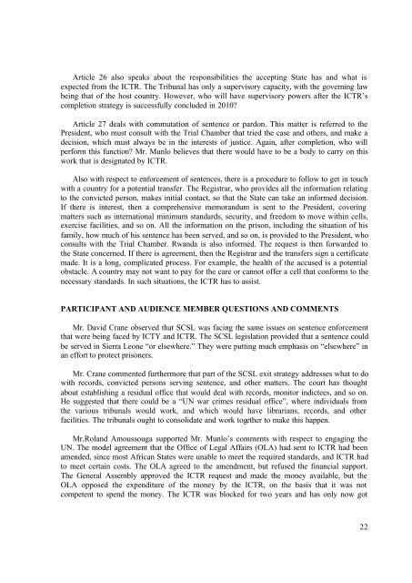 Report of Proceedings - International Criminal Tribunal for Rwanda
