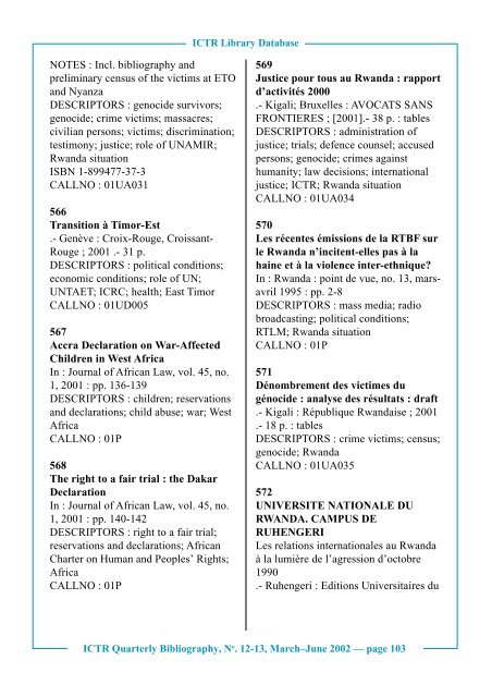 No. 12 - 13, March-June 2002 - International Criminal Tribunal for ...