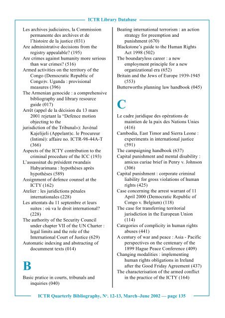 No. 12 - 13, March-June 2002 - International Criminal Tribunal for ...